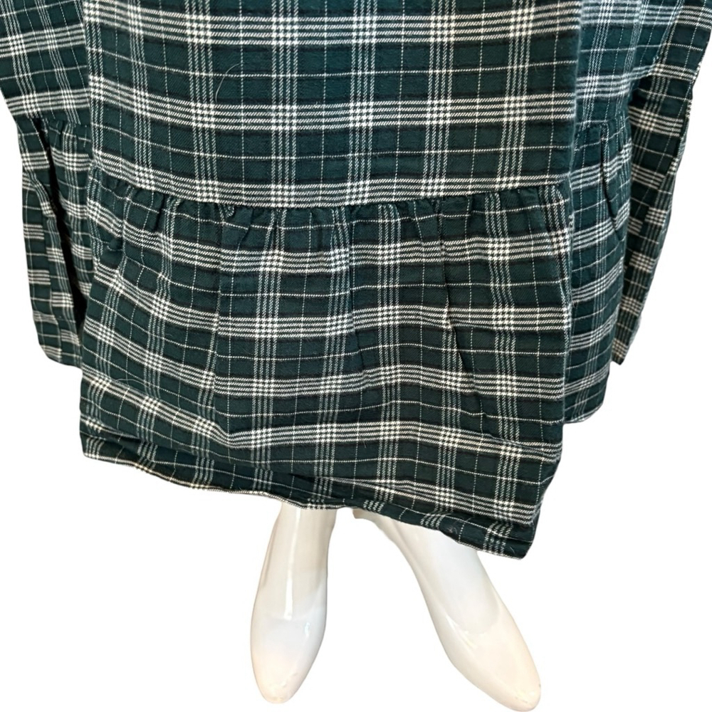 Charter Club Green Plaid Flannel Night Gown, M, Lace Trim - Picture 5 of 16